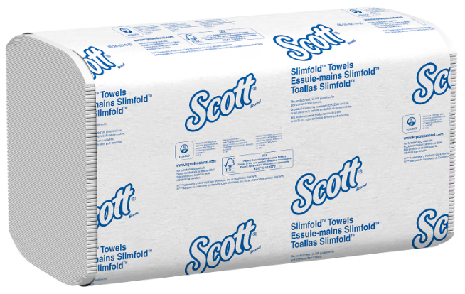 Scott Control Plus+ Slimfold Multifold Paper Towels, 1-Ply, 90 Sheets/Pack, 24 Packs/Carton THUMBNAIL